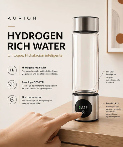AURION-Botella generadora de hidrógeno portátil